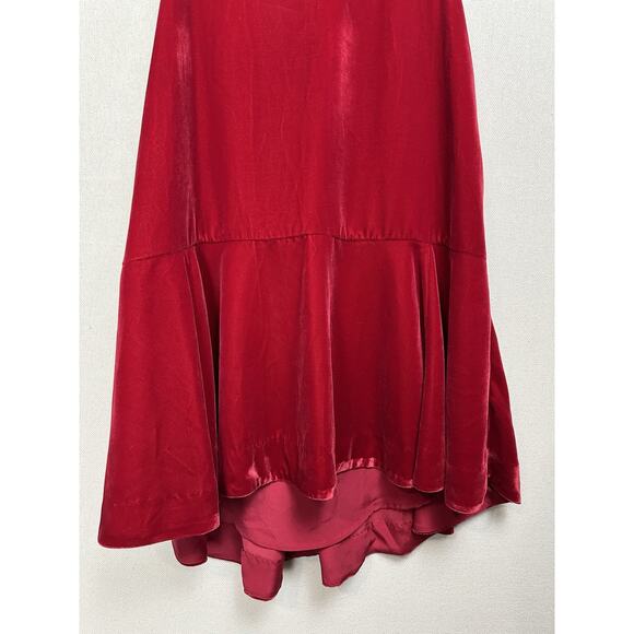 Free People Dress Dark Red Velvet Hi/Low Sz XS Sleeveless Special Occasion - Picture 3 of 13